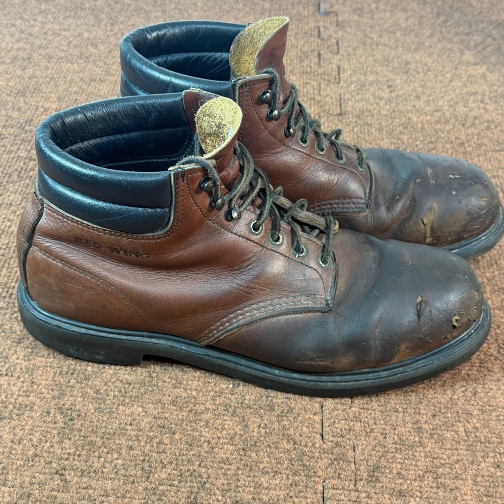 Red Wing 2245 Mens Brown Leather 6 Inch Steel Toe Work Boots Size 12 D USA Made